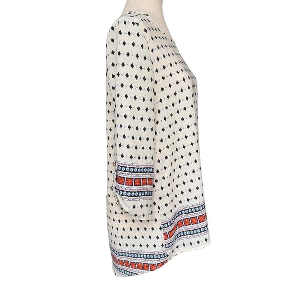 Firuzé Aztec Pattern Long Sleeve Blouse Full Zippered Back, Women’s Medium - Picture 2 of 7